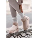 Boto FR1 Women's Snow Boots On Platform Insulated With Fur Light Beige Xamella Cene