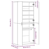 Ormarić za cipele boja hrasta 80x39x178 cm konstruirano drvo | shoptok.hr