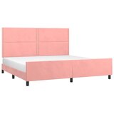  Okvir za krevet s uzglavljem ružičasti 200x200 cm baršunasti | shoptok.hr