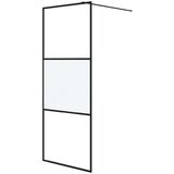 Pregrada za tuš črna 80x195 cm delno motno ESG steklo, (20683886) | Shoptok.si