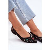Boto Women's Ballerinas Decorated With Crystals Black Valena | shoptok.hr