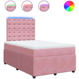 vidaXL Box spring postelja z vzmetnico roza 120x190 cm žamet | Shoptok.si