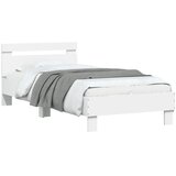  Okvir za krevet s uzglavljem i LED svjetlima bijeli 90x190 cm | shoptok.hr