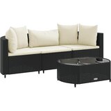  4-dijelni set vrtnih sofa od poliratana s jastucima crni | shoptok.hr