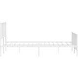  Metalni okvir kreveta uzglavlje i podnožje bijeli 193 x 203 cm | shoptok.hr