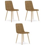 KARA stolica - smeđi baršun / noge u boji drveta x 3 | shoptok.hr