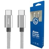 X Wave kabl tip-c muški na tip-c muški 2M 3A 5Gbps,upleteni,tamno sivi | ePonuda.com