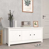 Ormarić za cipele bijeli 110 x 38 x 45,5 cm od masivne borovine | Eponuda.com