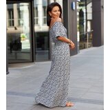 Gemre Navy blue maxi dress with flowers Ilario | shoptok.hr