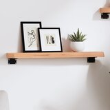 Maison Chic Stenska polica - Viseča Polica svetlo rjava 80x10x4 cm trdna hrastovina, (21784719) | Shoptok.si