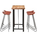 In 5-dijelni barski set od masivnog drva šišama i prave kože | shoptok.hr