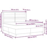 Box Borovniška postelja z vzmetnico Taupe 180x200 cm Tkanina, (22050550) | Shoptok.si