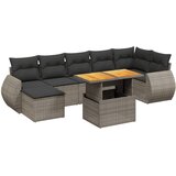 Maison Chic Seti vrtnega pohištva - Vrtna garnitura - Vrtni pohištvo set 8-delna z blazinami siv poli ratan, (21798188) | Shoptok.si