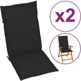 vidaXL Blazine za vrtne stole 2 kosa črne 120x50x3 cm Cene