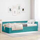  Kotni okvir postelje z matrico Drugo 2 pcs Turkizna Žamet, (5000123576) | Shoptok.si