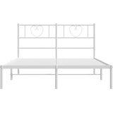  Metalni okvir za krevet s uzglavljem bijeli 150x200 cm | shoptok.hr