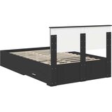  Konstrukcija postelje Črna 135 x 190 cm Konstruiran les, (5000104479) | Shoptok.si