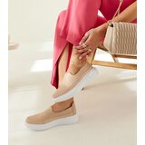 Gemre Women's gold slip-on perforated loafers on a thick sole Marcie | Shoptok.si
