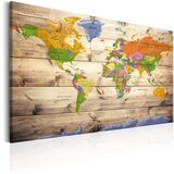 Slika - Map on wood: Colourful Travels 120x80 | shoptok.hr
