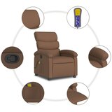  Masažni naslonjač od tkanine smeđi | shoptok.hr