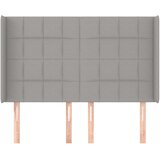  Uzglavlje s ušima svjetlosivo 147x16x118/128 cm od tkanine | Eponuda.com