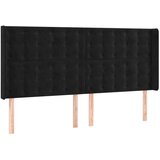 vidaXL LED posteljno vzglavje črno 183x16x118/128 cm žamet | Shoptok.si