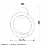 Luna 260 ZIDNA LAMPA 24W 3000K CRNA Cene