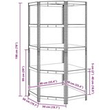  Kutna polica Srebrno 90 x 90 x 198 cm Konstruirano drvo - Srebrno 50/90 x 50/90 x 198 cm 1 | shoptok.hr