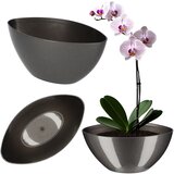 KADAX cvetlični lonec 21 cm ovalni plastični grafitni, (5000346150) | Shoptok.si