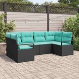 Set sofe s jastukom 6 pcs Crna Poli Ratan | shoptok.hr