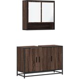vidaXL 2-dijelni set kupaonskog namještaja boja smeđeg hrasta drveni | shoptok.hr