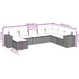 8-dijelni set vrtnih sofa od poliratana s jastucima svjetlosivi | shoptok.hr
