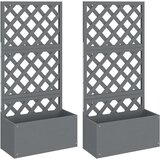 Maison Chic Cvetlično korito - Cvetlični Lonec z mrežo 2 kosa sive barve 65x33x135 cm WPC, (21790077) | Shoptok.si