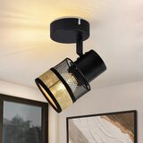Nettlife Stropna svetilka 1 žarnica črna, za hodnik, kovinska, vintage zlata, E27 LED max 40W, nastavljiva 330°, (22111141) | Shoptok.si