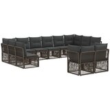 vidaXL Vrtna sedežna garnitura 12 pcs Siva poli ratan, (5000270130) | Shoptok.si