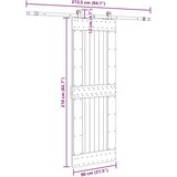 vidaXL Klizna vrata s priborom za montažu 80 x 210 cm masivna borovina | shoptok.hr