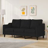  The Living Store Trosed črn 180 cm blago - Kavč Trosed, (21455690) Cene