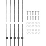  Stup za ogradu 5 pcs Siva 120 cm Čelik | shoptok.hr