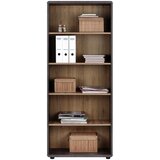 Mömax pisarniški regal fontana Ftr04, temno siva, hrast | Shoptok.si