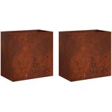  Vrtna saksija 2 kom. Rđa 50 x 30 x 49 cm Otporni čelik | shoptok.hr