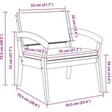  Vrtna stolica 2 pcs Prirodna nafta Čvrsto drvo akacije | shoptok.hr