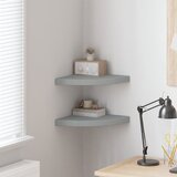  Plutajuće kutne police 2 kom sive 35 x 35 x 3,8 cm MDF | shoptok.hr