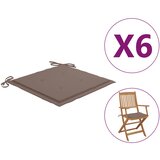 vidaXL Blazine za vrtne stole 6 kosov taupe 40x40x3 cm blago Cene
