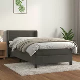 Box Box spring krevet s madracem tamnosivi 100x200 cm baršunasti