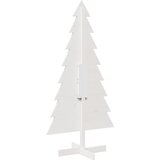  Drveno ukrasno božićno drvce bijelo 150 cm od masivne borovine | shoptok.hr