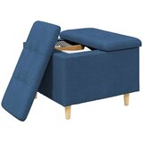  Shranjevalna tabureta z blazino Modra 60 x 60 x 45 cm blago, (5000208420) | Shoptok.si