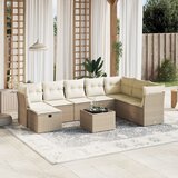 vidaXL 9-dijelni set vrtnih sofa s jastucima bež od poliratana | shoptok.hr