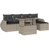 Maison Chic Seti vrtnega pohištva - Vrtna garnitura - Vrtni pohištvo set 6-delna z blazinami siv poli ratan, (21805312) | Shoptok.si