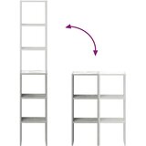 vidaXL Knjižne omare 2 kosa zložljiva betonsko 30x30x80 cm inž. les | Shoptok.si