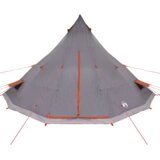 vidaXL Družinski šotor tipi siv in oranžen za 12 oseb vodoodporen | Shoptok.si